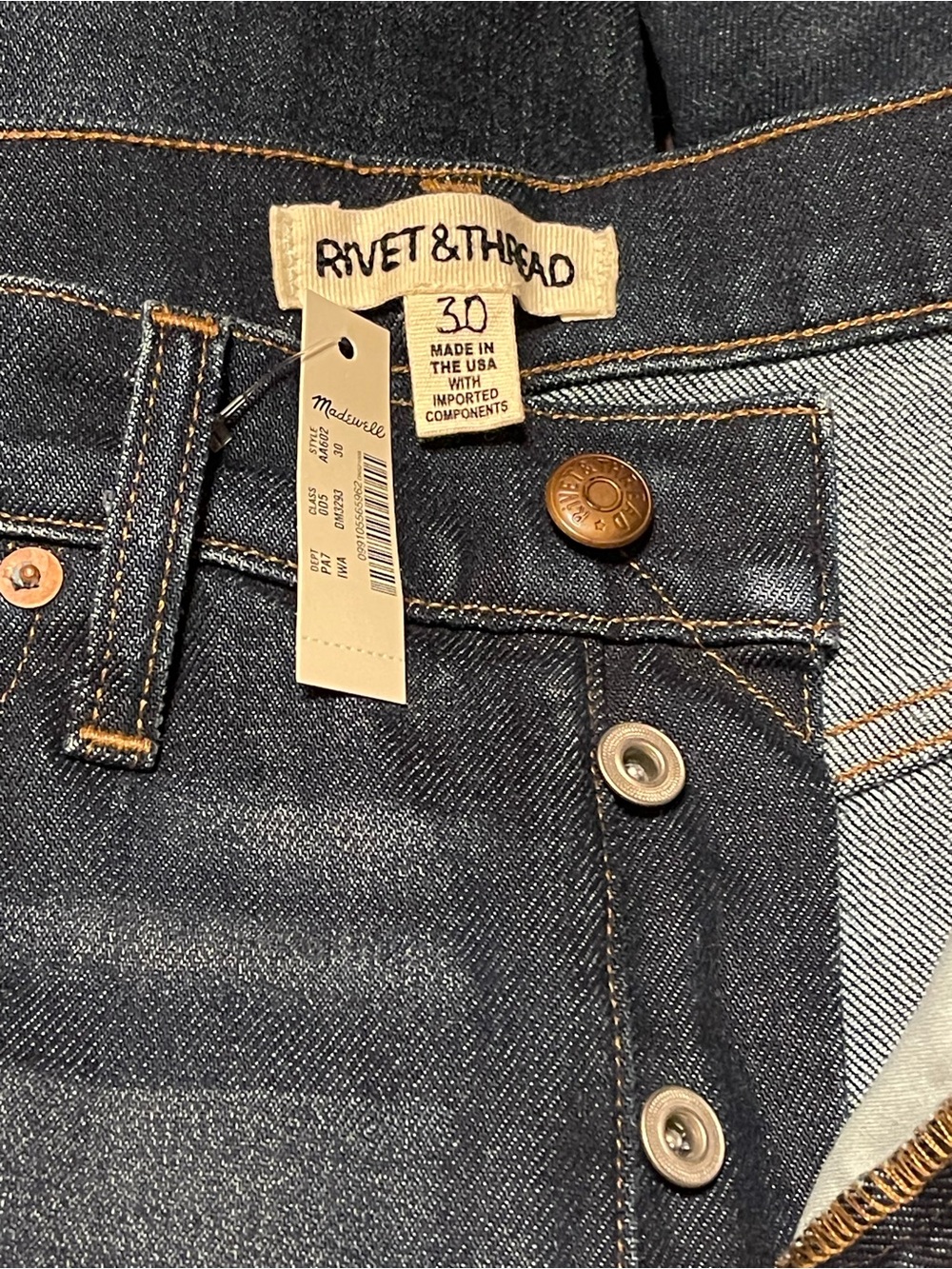 Madewell Rivet & Thread Perfect Vintage High Rise Jeans- Selvedge Edition - Picture 5 of 14